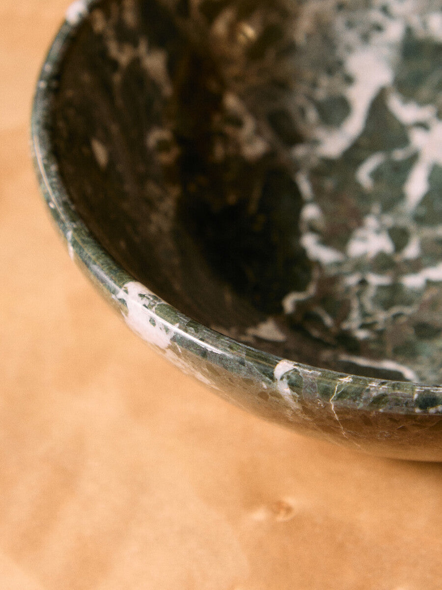 Orsina Marmore Black and White Marble Bowl – Handcrafted Stone Decor