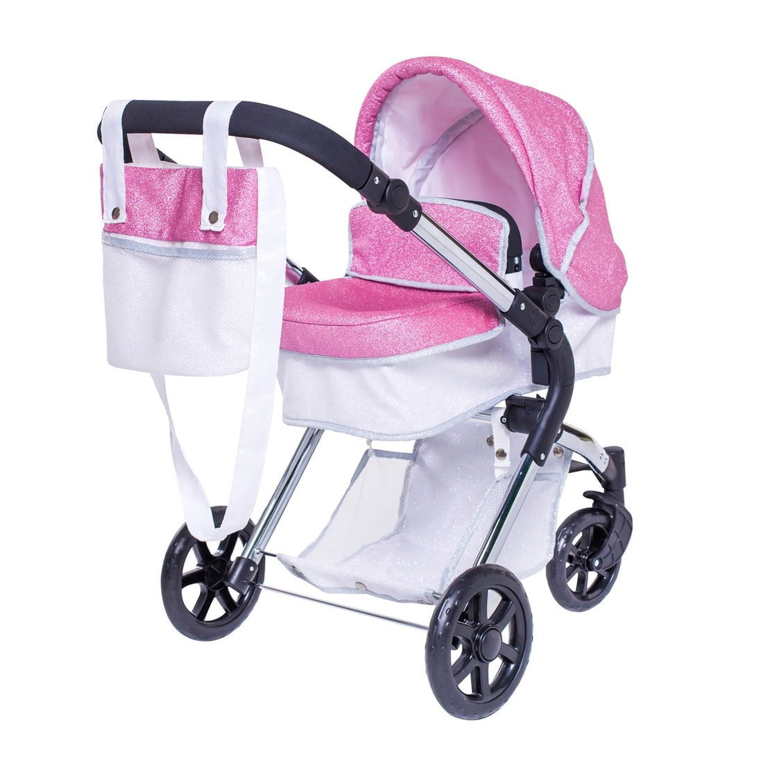 Roma Stephanie Dolls Pram Bundle with Pram / Pushchair, Doll, Highchair, Bag, Parasol & Pram set
