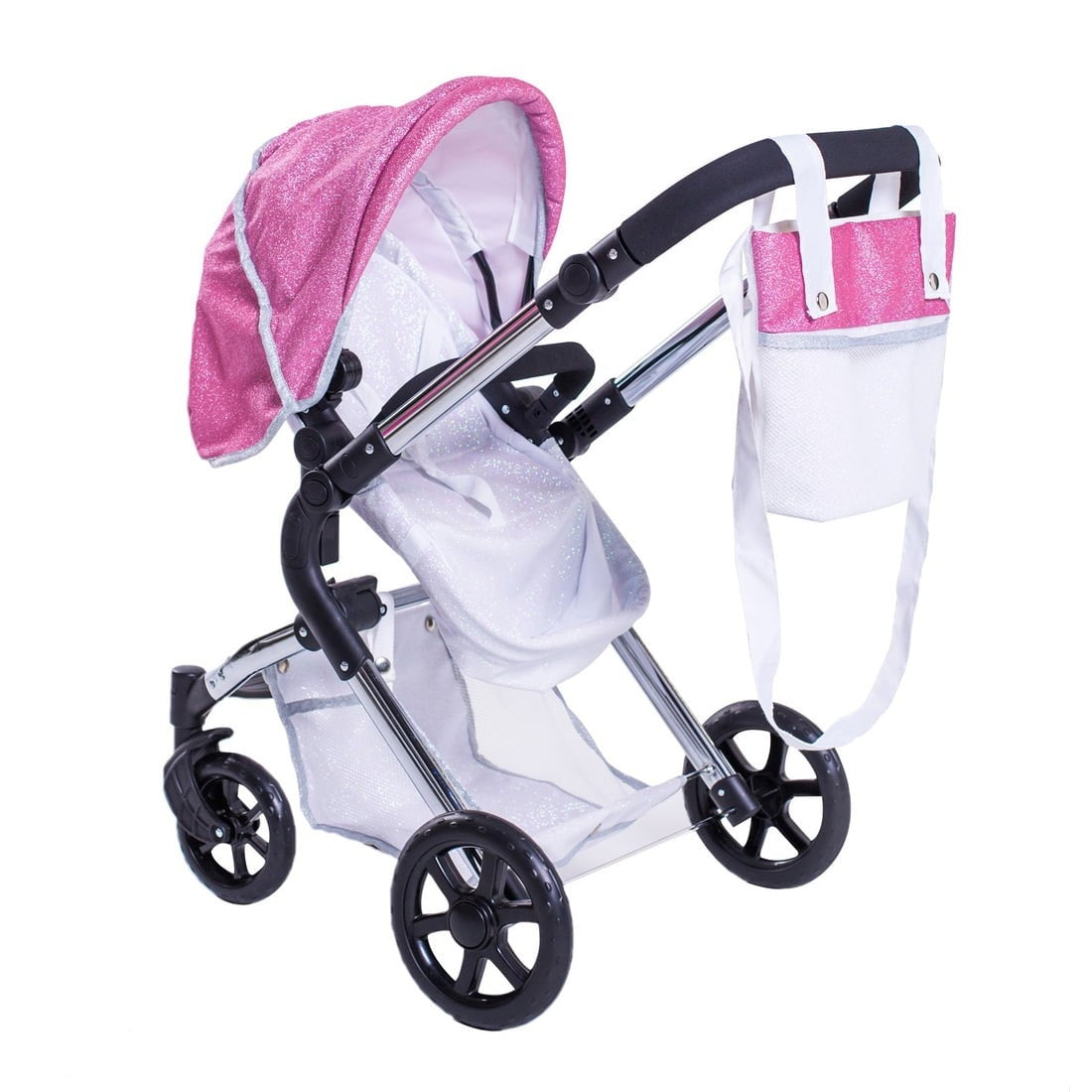 Roma Stephanie Dolls Pram Bundle with Pram / Pushchair, Doll, Highchair, Bag, Parasol & Pram set