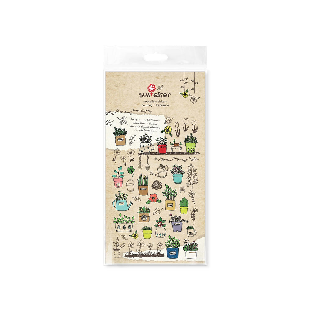 Suatelier Fragrance Decorative Floral Sticker Sheet for Journaling