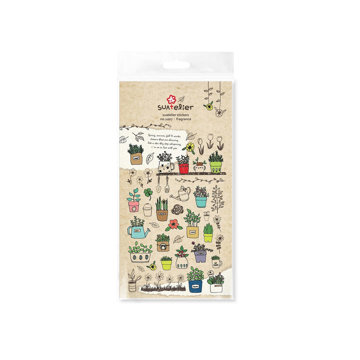 Suatelier Fragrance Decorative Floral Sticker Sheet for Journaling