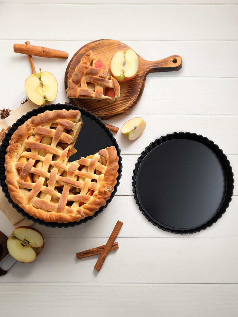 Orsina Set of 2 Fluted Flan Tins – Nonstick Tart Pans with Loose Bases