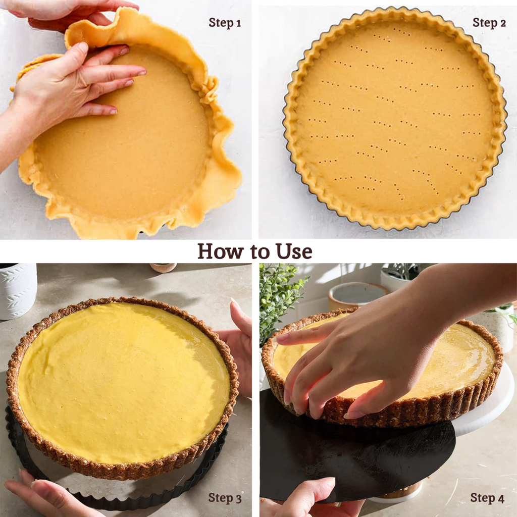 Orsina Set of 2 Fluted Flan Tins – Nonstick Tart Pans with Loose Bases