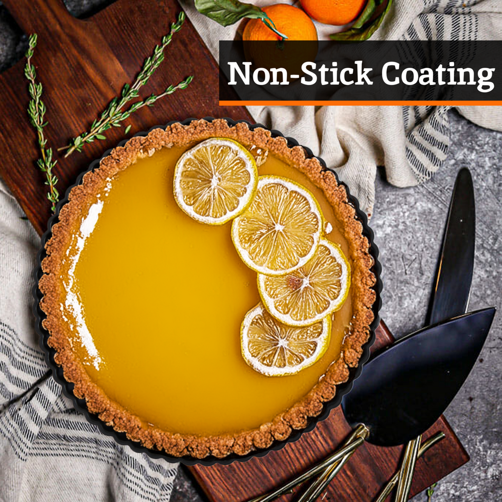Orsina Set of 2 Fluted Flan Tins – Nonstick Tart Pans with Loose Bases