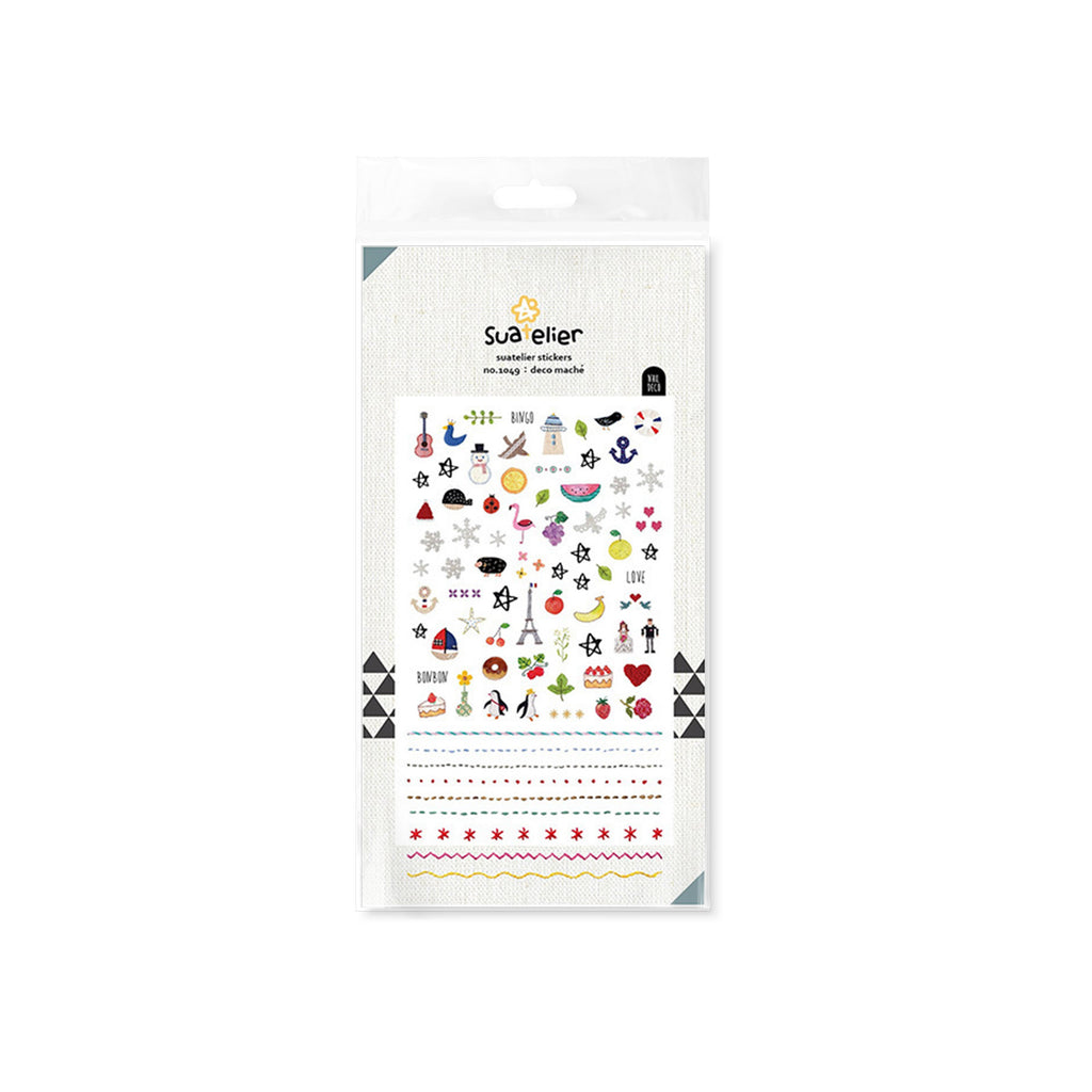 Suatelier Deco Mache Decorative Sticker Sheet for Journaling - 10x19cm