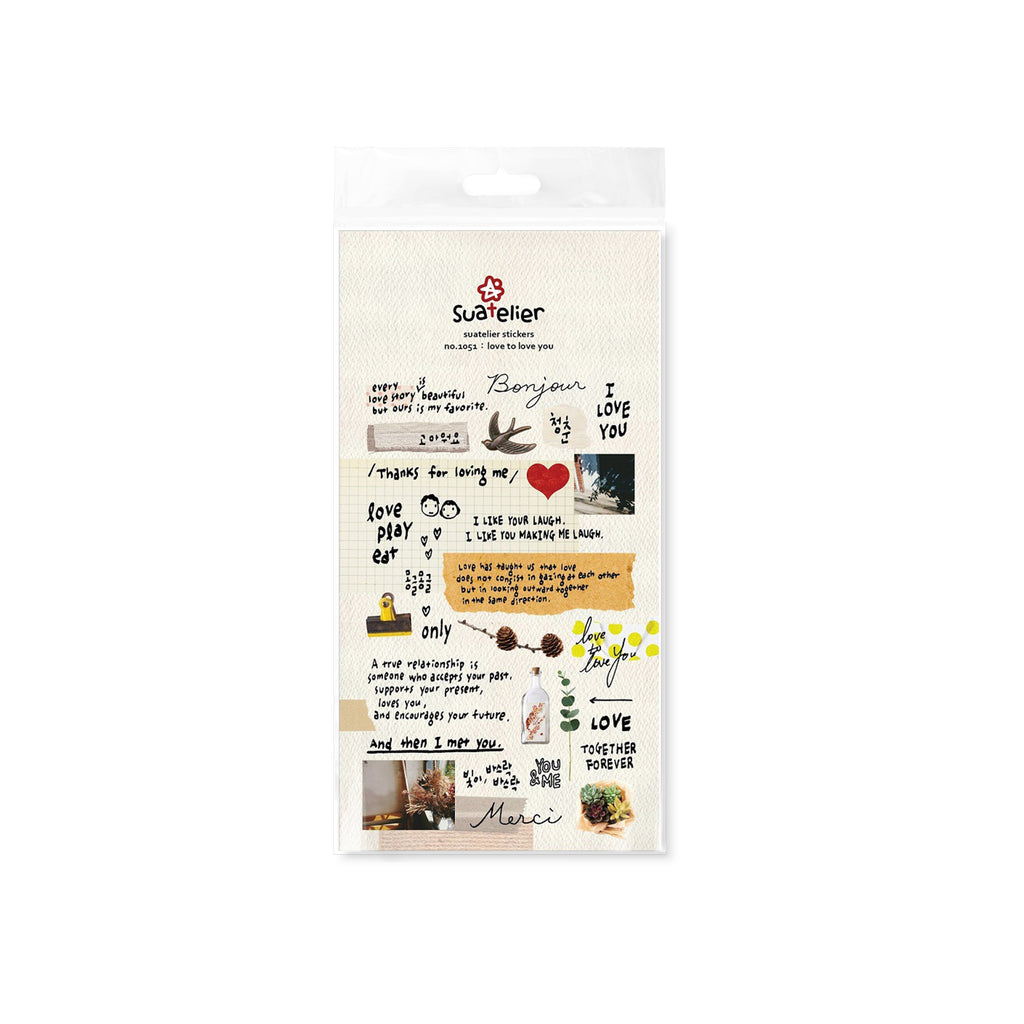 Suatelier Love to Love You Decorative Stickers for Journaling and Crafts