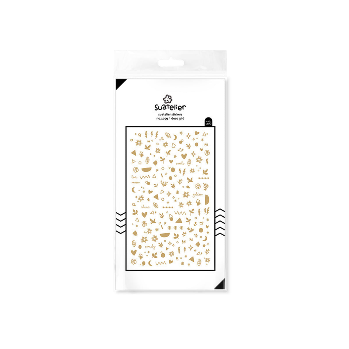 Suatelier Deco Gild Gold Foil Sticker Sheet for Journaling - 10x19cm
