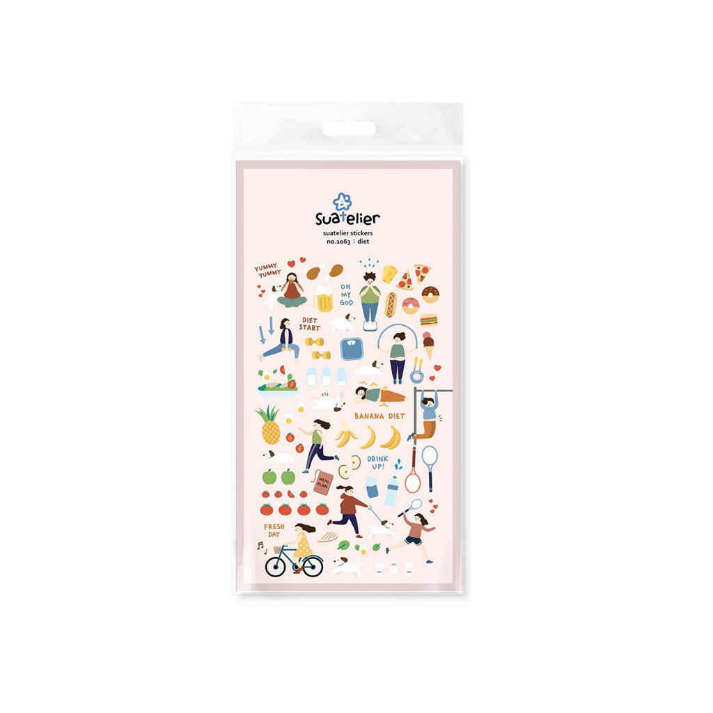 Suatelier Diet Decorative Sticker Sheet for Journaling and Planners