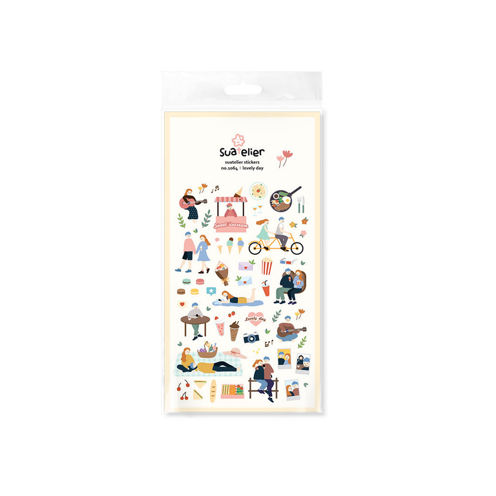 Suatelier Lovely Day Decorative Planner Stickers for Journaling - 1 Sheet