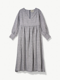 No More Nobody Michelle Maxi Dress – Organic Irish Linen Grey Check