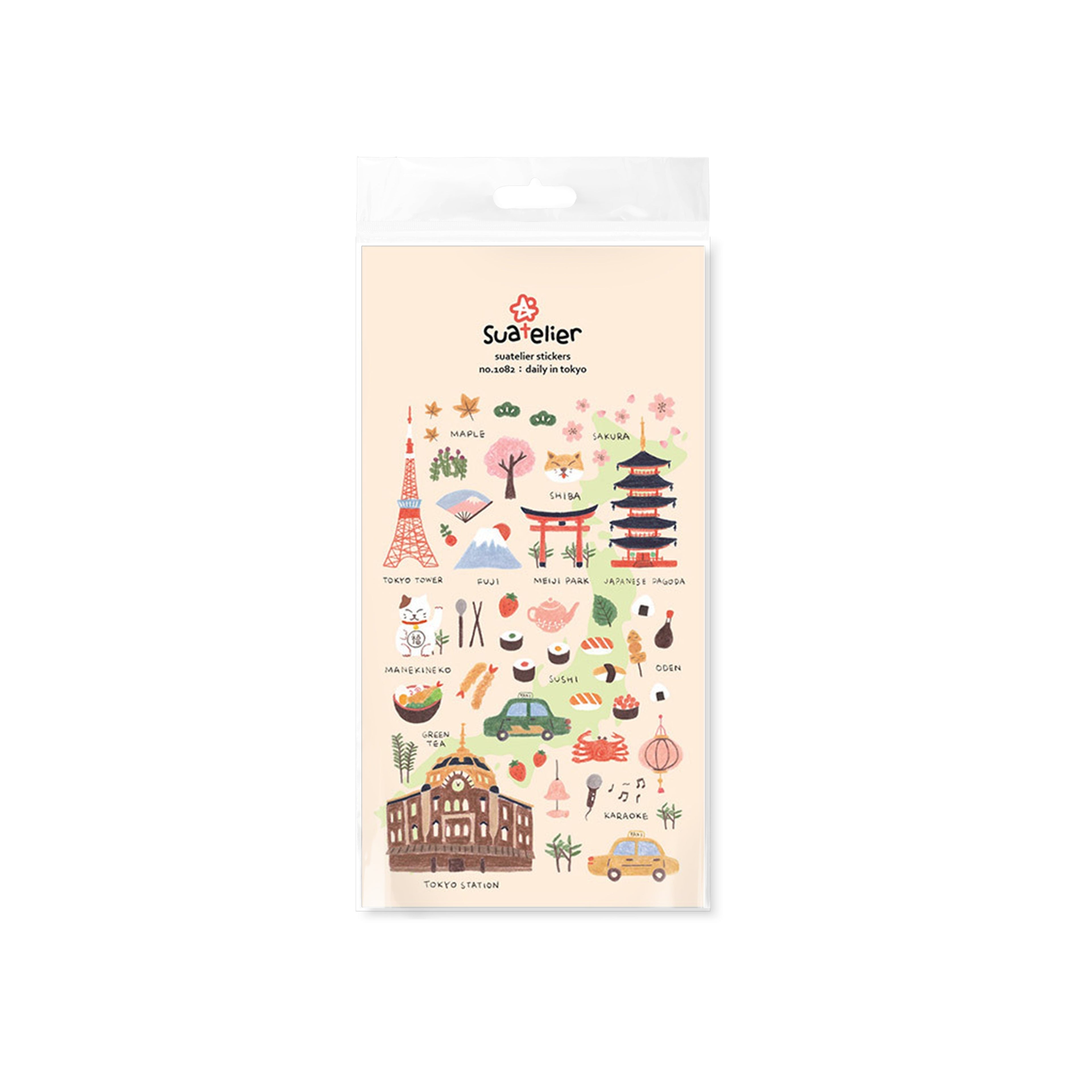 Suatelier Daily in Tokyo Decorative Sticker Sheet for Journaling