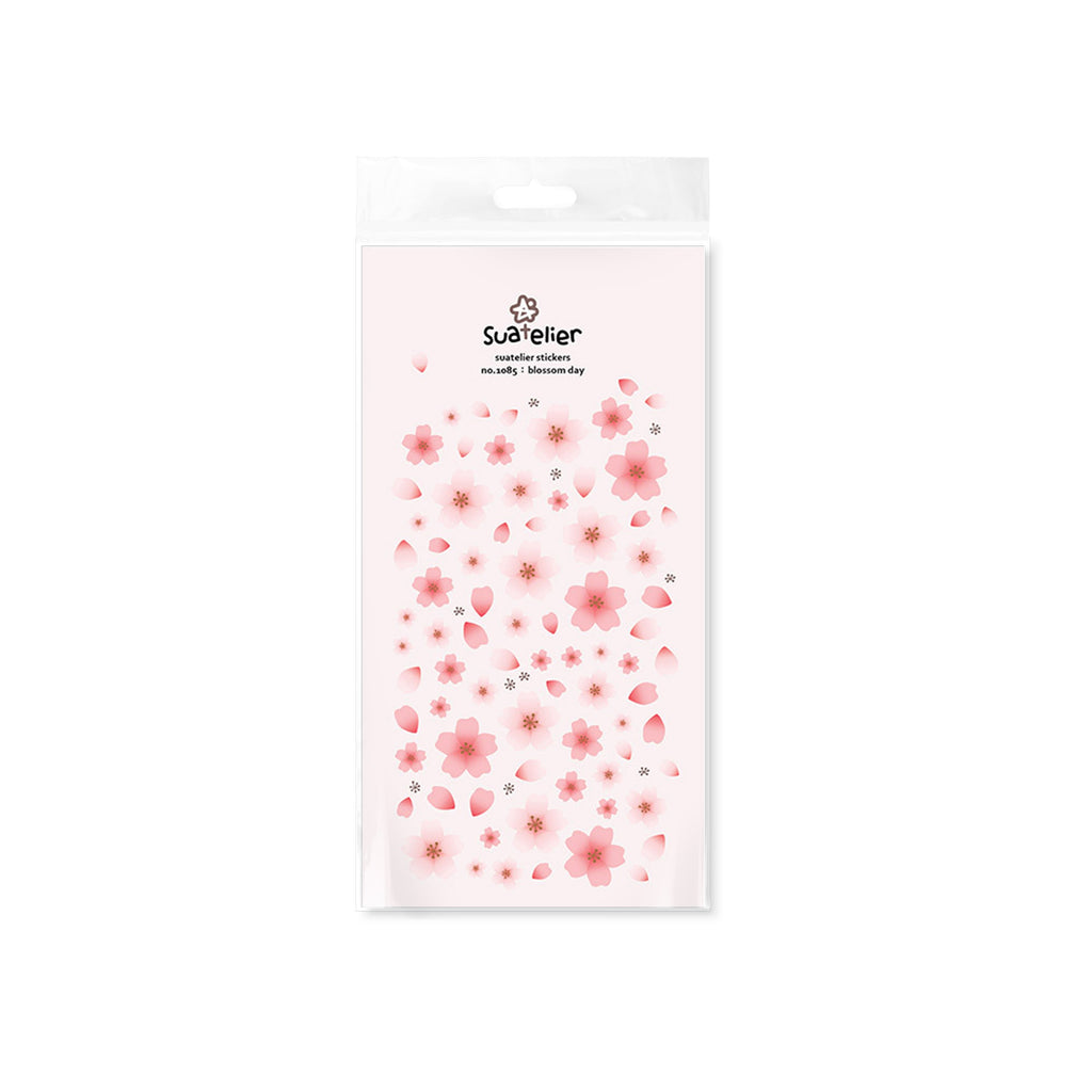 Suatelier Blossom Day Decorative Stickers - 1 Sheet Floral Stationery