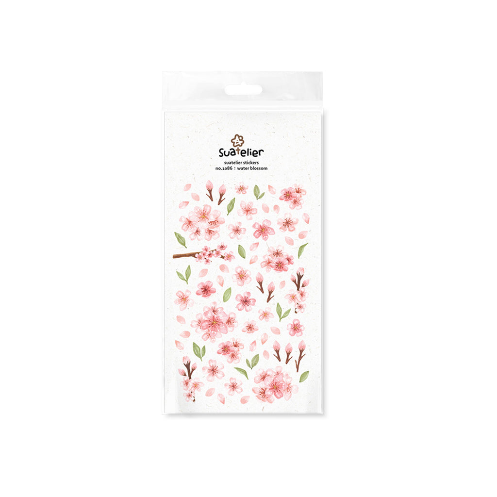 Water Blossom Floral Stickers for Journaling by LuLuFun Studio – 1 Sheet