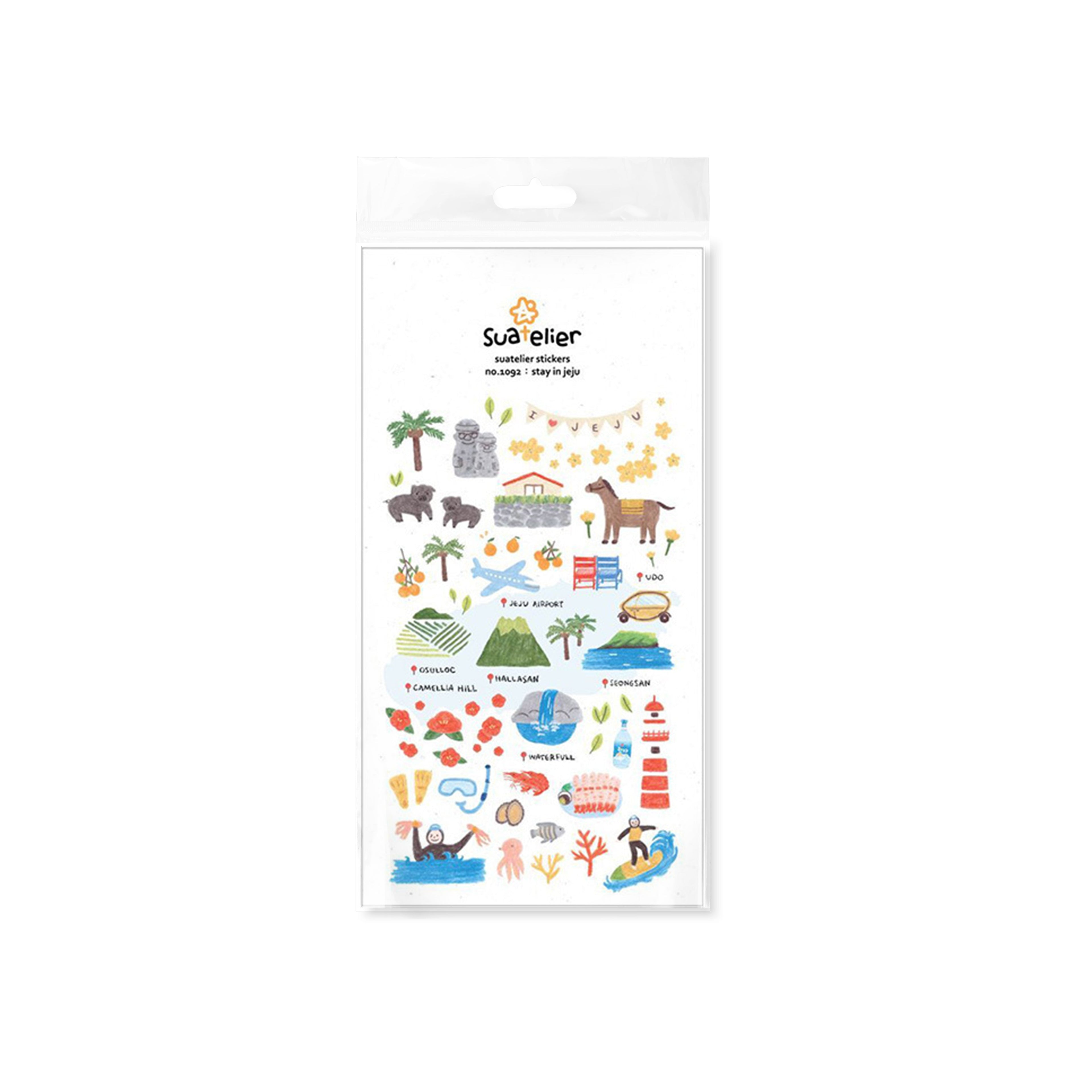 Suatelier Stay in Jeju Decorative Sticker Sheet for Journaling - 10x19cm