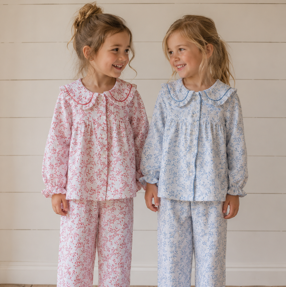 Blue Paisley Organic Muslin Pyjamas