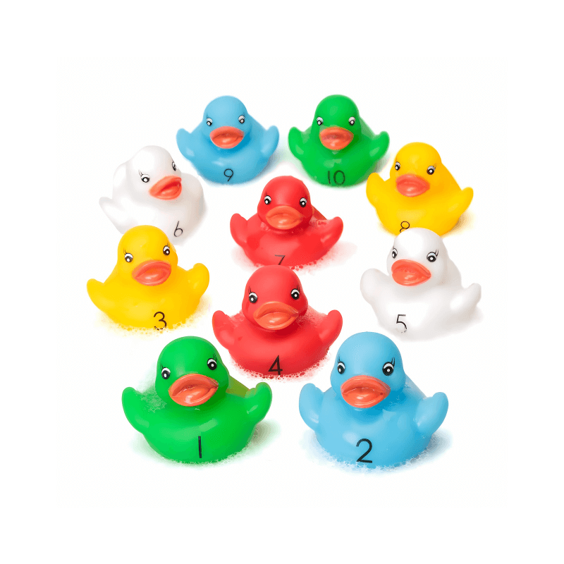 PoundFun 10 Counting Rubber Ducks – Educational Numbered Bath Toys