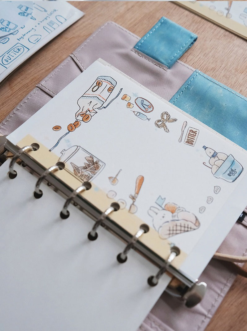A Gator Life Cream Bunny Journaling Material Pack - 20pc Stationery Kit