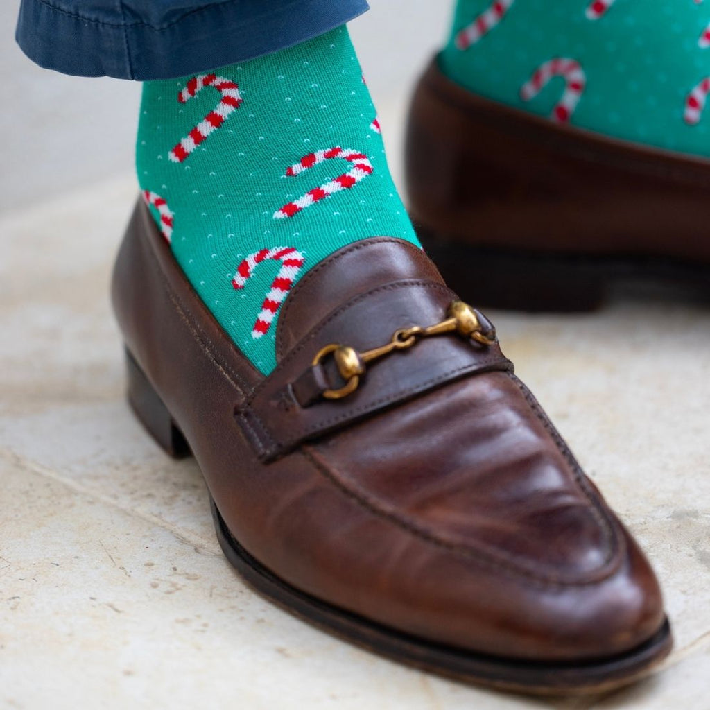 Swole Panda Candy Cane Bamboo Socks – Festive Christmas Holiday Hosiery