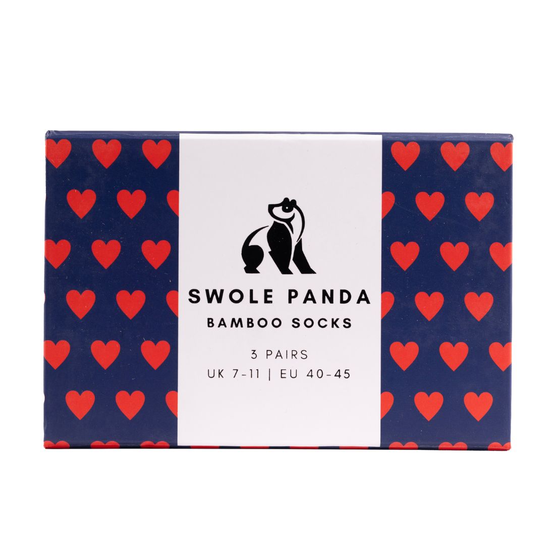 Swole Panda Men's Bamboo Socks Gift Box – 3 Pair Love Heart Set