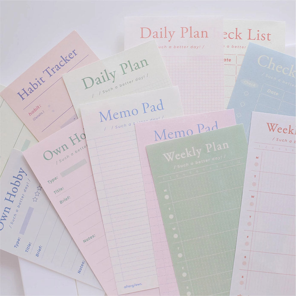 LuLuFun Studio Afterglows Memo Note Pad - 60 Sheets Daily Planner