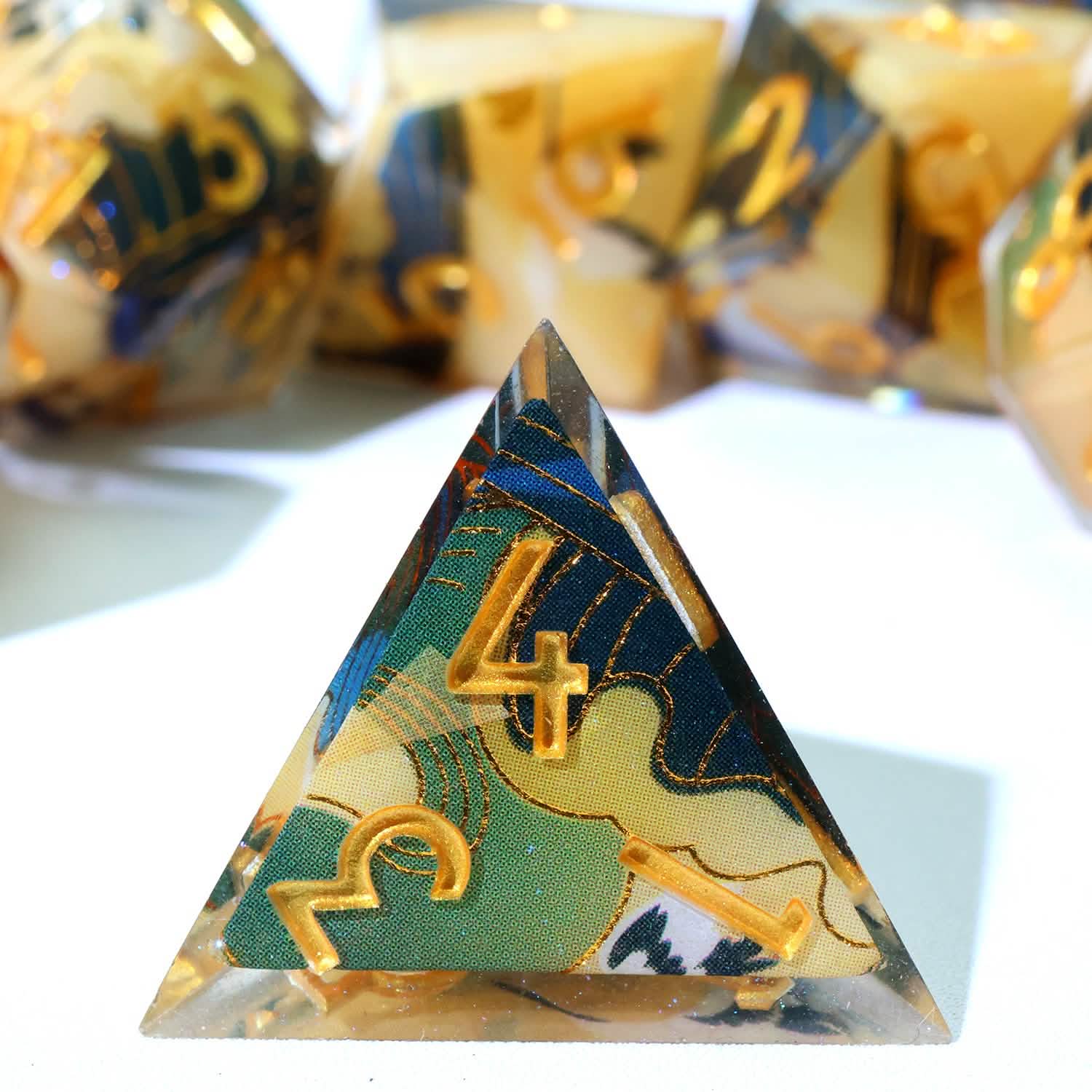 Whispering Glade | Sharp Edge Dice | Resin | 7 Piece Set