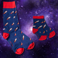 Swole Panda Rocket Robot Matching Bamboo Socks for Adults and Kids