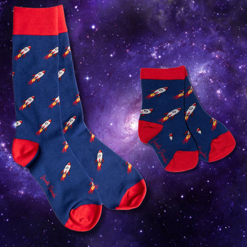 Swole Panda Rocket Robot Matching Bamboo Socks for Adults and Kids