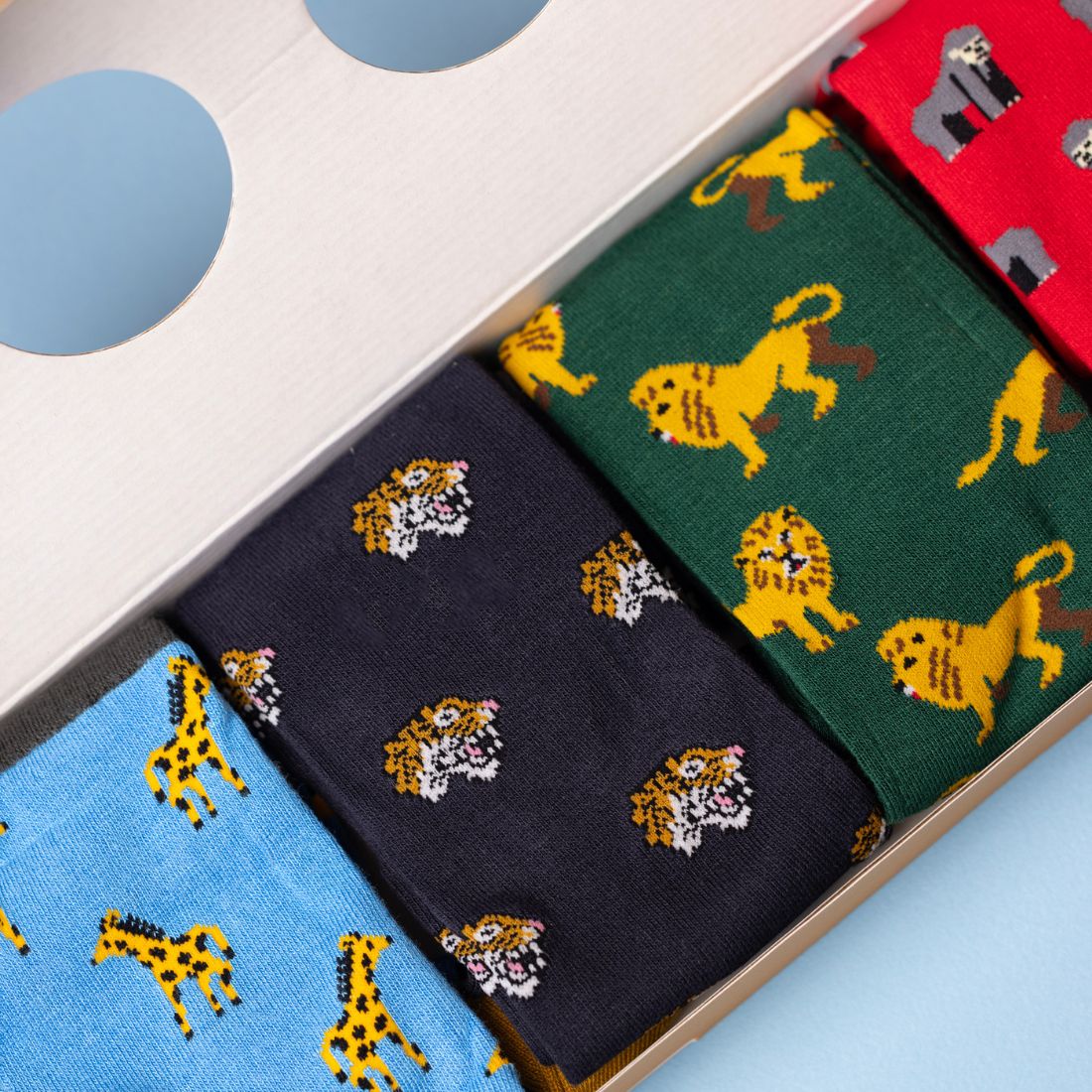 Swole Panda Men's Zoo Animal Bamboo Socks Gift Box – 4 Pair Set