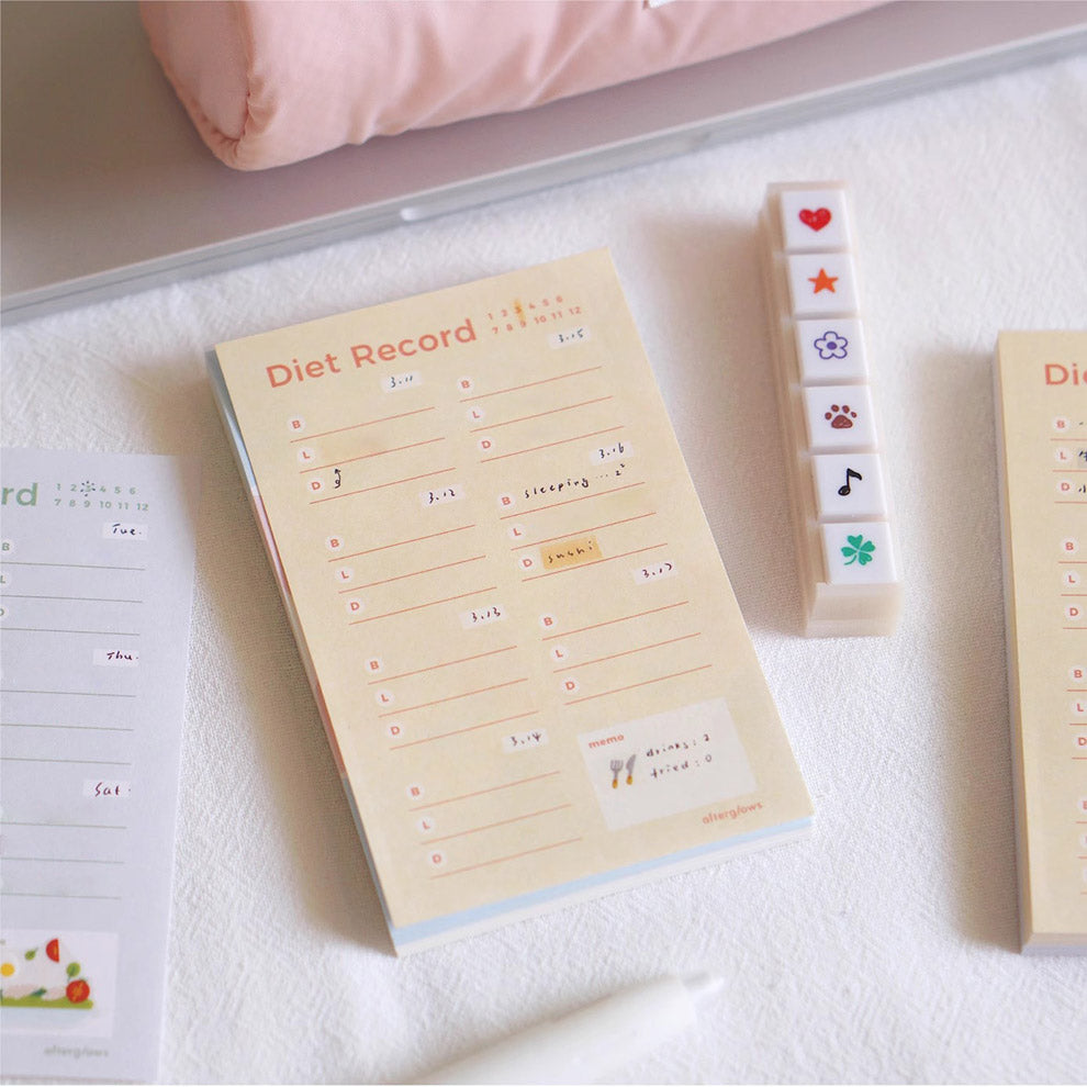 LuLuFun Studio Food Record Memo Pad – 60 Sheet Meal Tracker Note Pad
