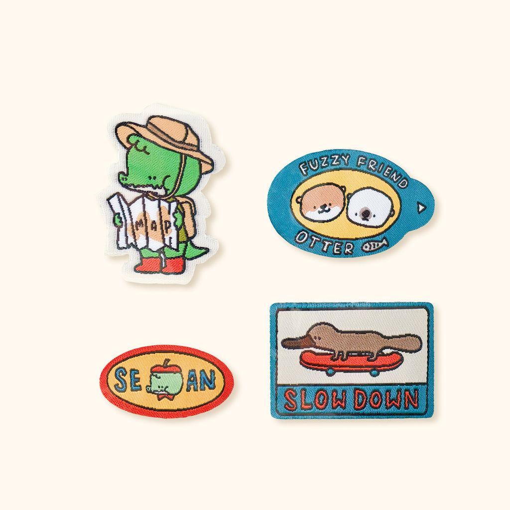 Embroidered Woven Label Stickers - A Gator Life Animal Decals - 2 Pack