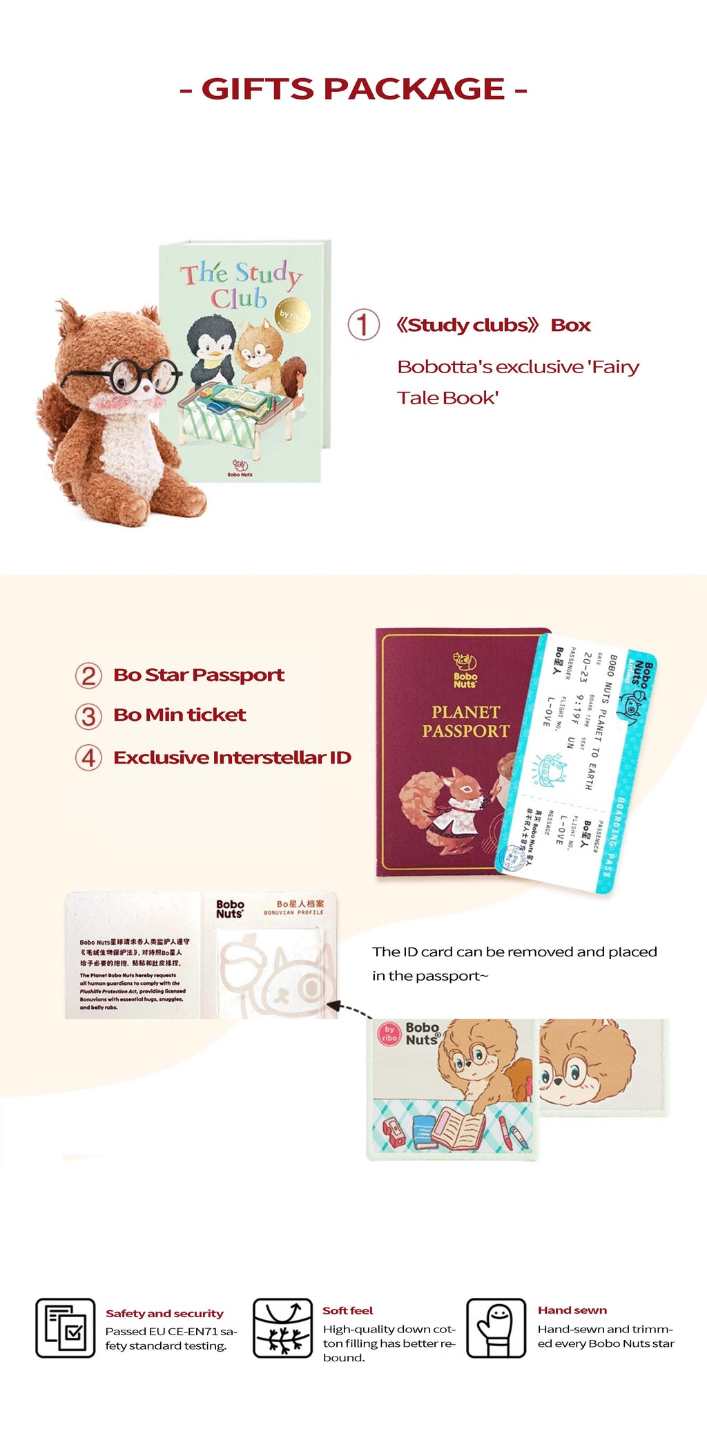 LuLuFun Studio Bobotta Squirrel Plush Toy – 25cm Stuffed Animal Gift Set