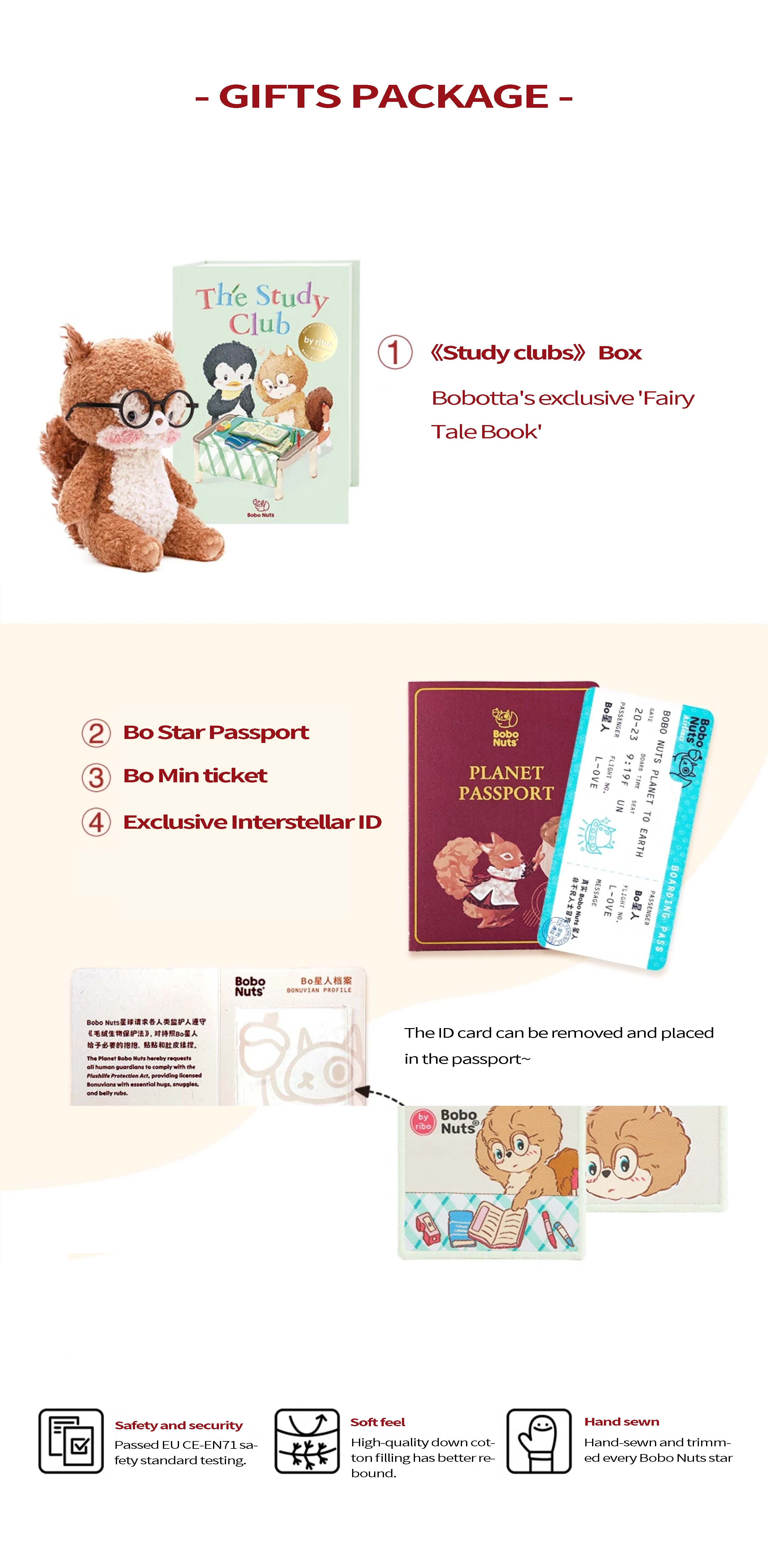 LuLuFun Studio Bobotta Squirrel Plush Toy – 25cm Stuffed Animal Gift Set