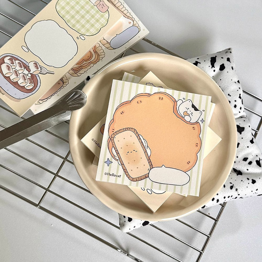 Hello Cat Cookie Memo Note Pad by LuLuFun Studio - 50 Sheet Pack