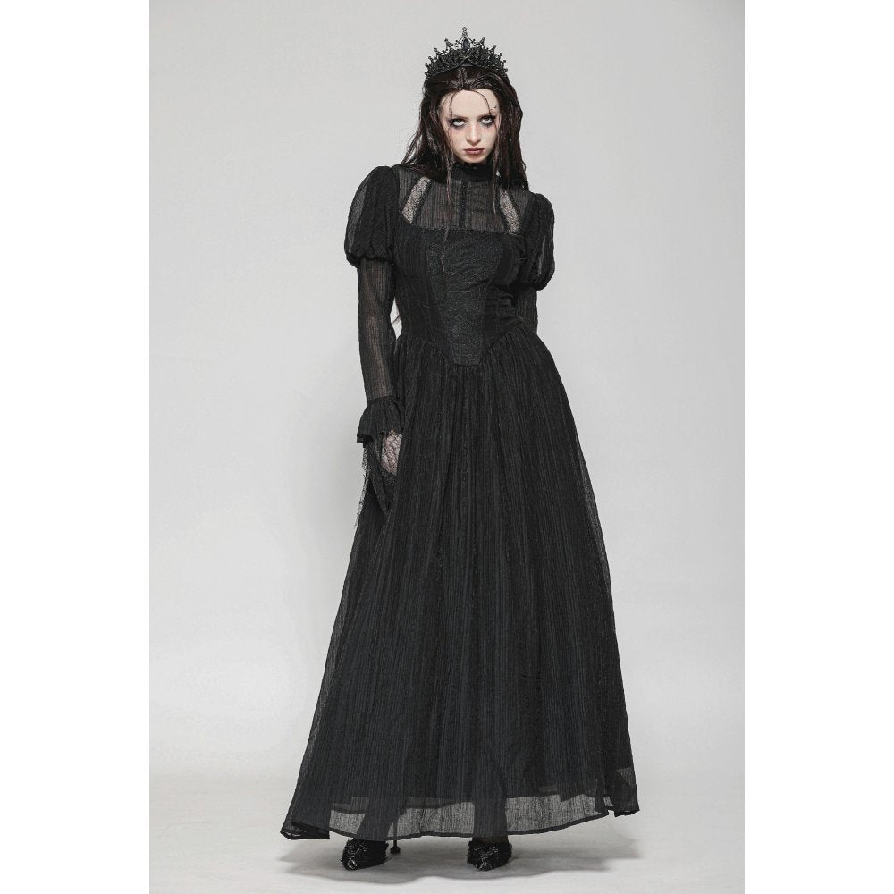 Dark in Love Harlow Gothic Lace Maxi Dress – Victorian Enchantress Style