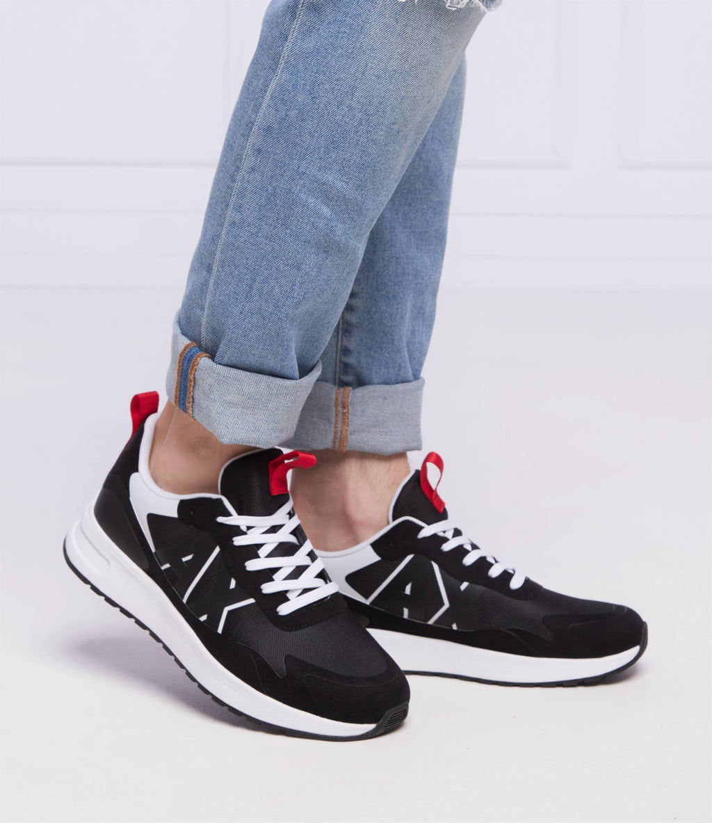 Armani Exchange XUX114 Men's Black Faux Leather Sneakers – UK 12