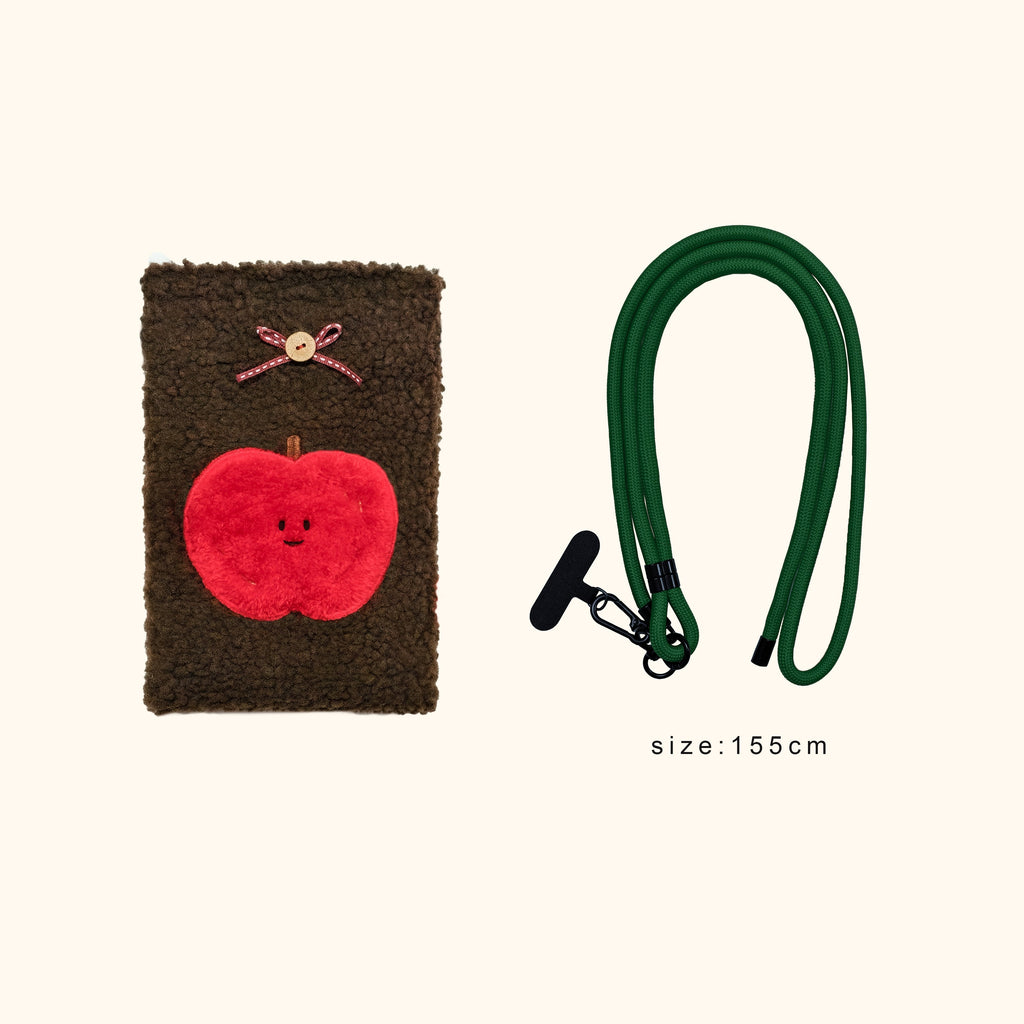 LuLuFun Studio Plush Apple Crossbody Bag | Cute Kawaii Mini Phone Purse