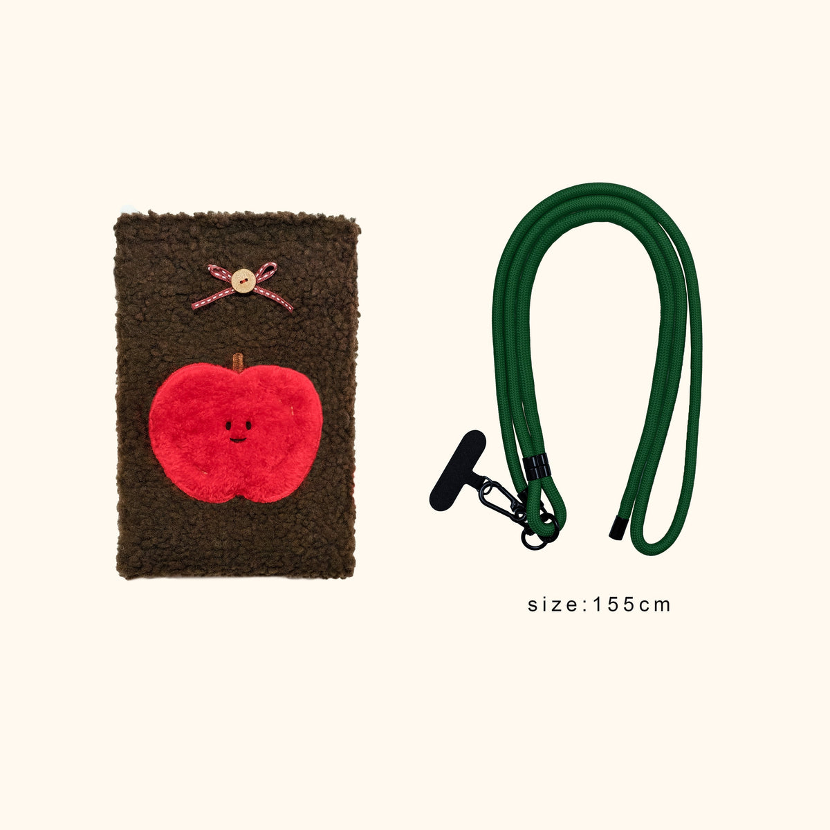 LuLuFun Studio Plush Apple Crossbody Bag | Cute Kawaii Mini Phone Purse