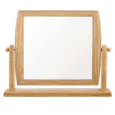 Orsina Wooden Swivel Mirror – Natural Tabletop Vanity Mirror