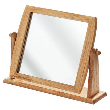 Orsina Wooden Swivel Mirror – Natural Tabletop Vanity Mirror