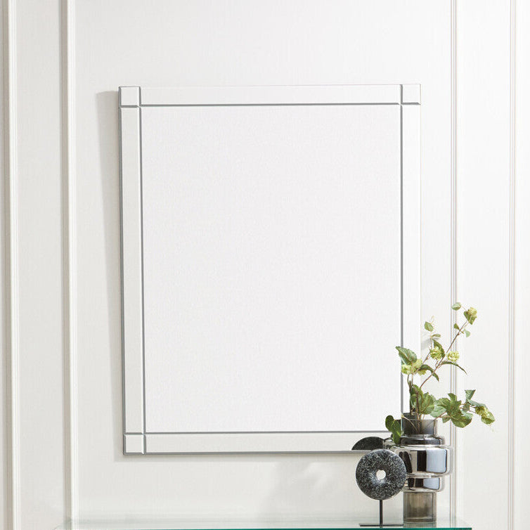 Orsina Milania Etched Border Wall Mirror – Silver Bevelled Glass
