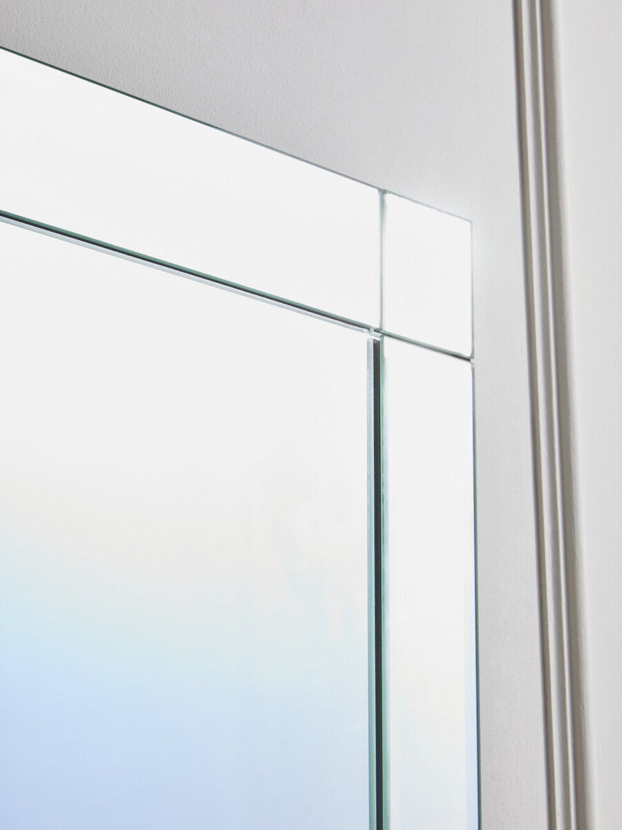 Orsina Milania Etched Border Wall Mirror – Silver Bevelled Glass