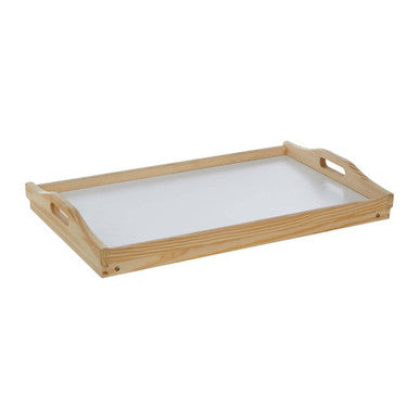 Orsina Pinewood Bed Tray with Folding Legs | White Top Serving Table