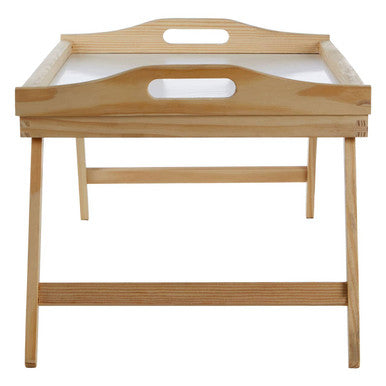 Orsina Pinewood Bed Tray with Folding Legs | White Top Serving Table