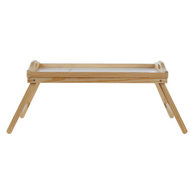 Orsina Pinewood Bed Tray with Folding Legs | White Top Serving Table
