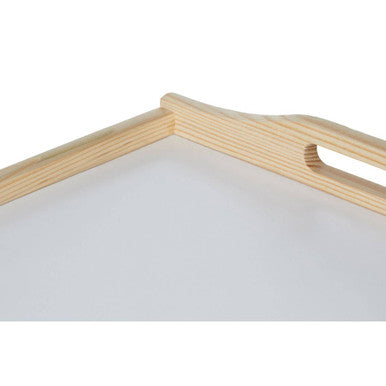 Orsina Pinewood Bed Tray with Folding Legs | White Top Serving Table