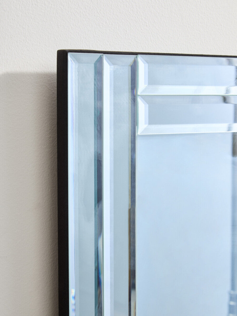 Orsina Milania Bevelled Wall Mirror – Silver Double Line Frame