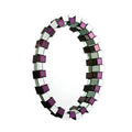 Orsina Carlotta Oval Wall Mirror – Purple and Clear Mirrored Glass