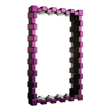 Orsina Carlotta Purple Mirrored Box Frame Rectangular Wall Mirror