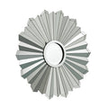 Sunburst Wall Mirror by Orsina – Silver Sculptural Decorative Mirror