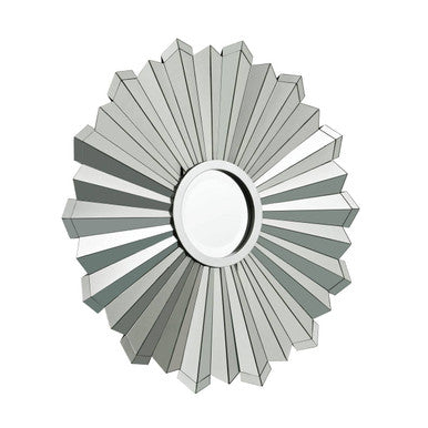 Sunburst Wall Mirror by Orsina – Silver Sculptural Decorative Mirror